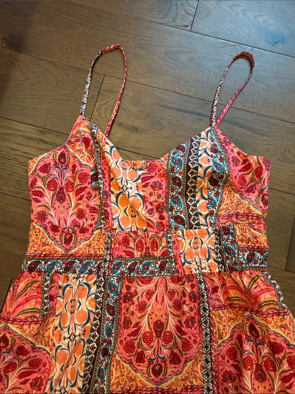 Old Navy Waist Defined Midi Tank Dress Medium in Pink Paisley - C1-304 - Picture 4 of 9